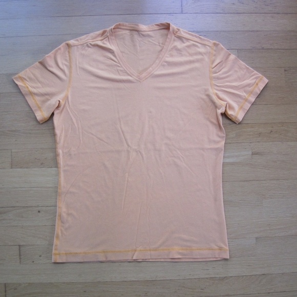 Lululemon Love Tee T-Shirt V-Neck Short Sleeve Cotton Orange Women's Sz 10? - Picture 1 of 6